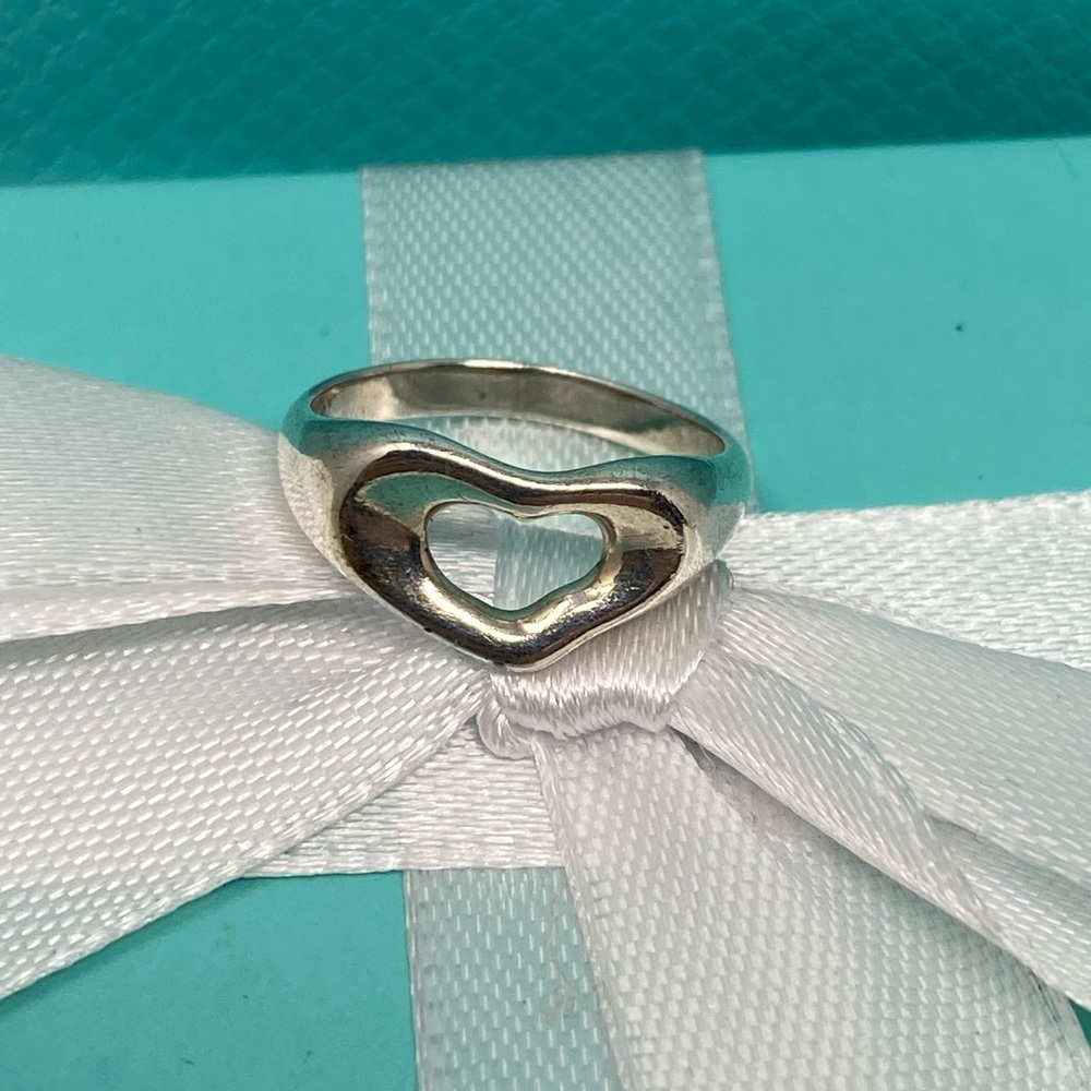Tiffany & Co Open Heart Ring Elsa Peretti Sz little over 6